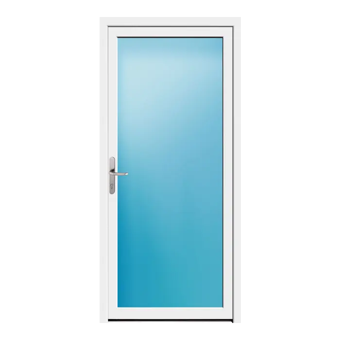 Nebeneingangstür 90x195 cm Vollglas Weiß