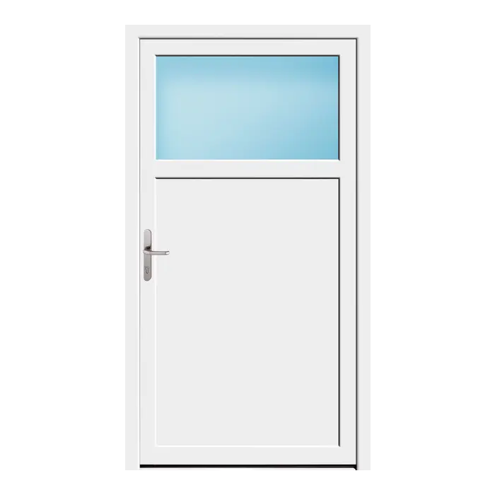 Nebeneingangstür 113x205 cm 1/3 Glas Weiß