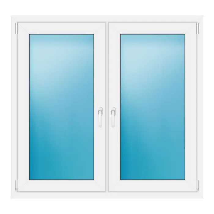 Zweiflügeliges Kunststofffenster 133,3x126,5 cm Weiß