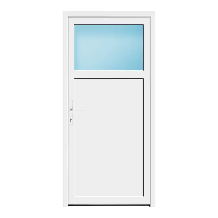 Nebeneingangstür 85x180 cm 1/3 Glas Weiß