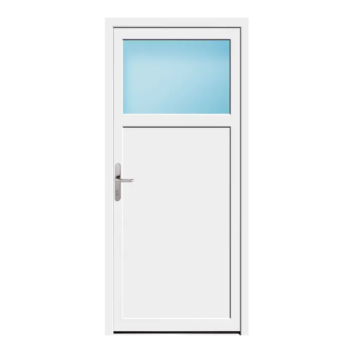 Nebeneingangstür 90x199 cm 1/3 Glas Weiß
