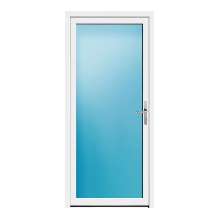 Nebeneingangstür 90x200 cm Vollglas Weiß