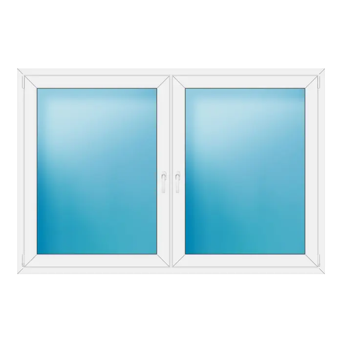 Zweiflügeliges Kunststofffenster 199x133 cm Weiß