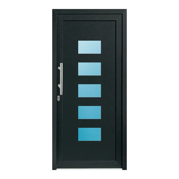 Haustür Kunststoff 93x201 cm Merkur Anthrazitgrau genarbt