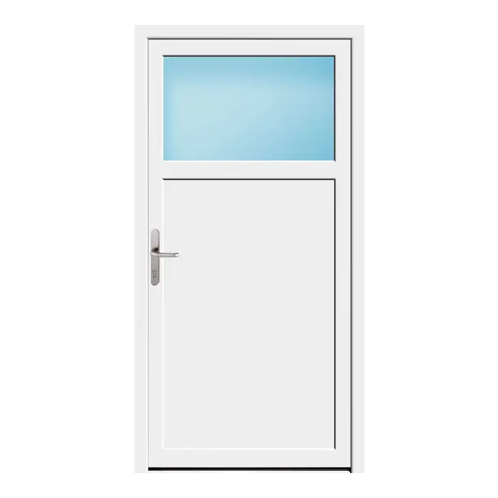 Nebeneingangstür 97x189 cm 1/3 Glas Weiß