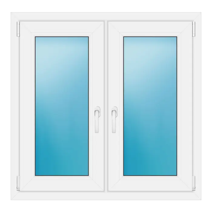 Zweiflügeliges Kunststofffenster 100x98,5 cm Weiß