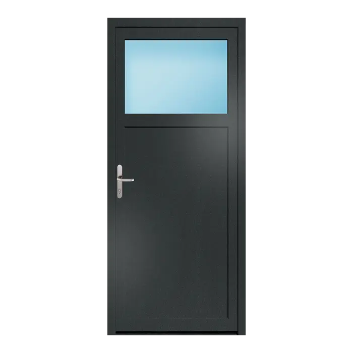 Nebeneingangstür 98x225 cm 1/3 Glas Anthrazit genarbt