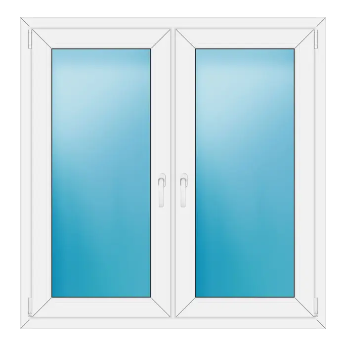 Zweiflügeliges Kunststofffenster 125x127,5 cm Weiß