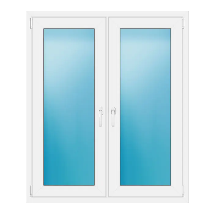 Zweiflügeliges Kunststofffenster 116,5x137,8 cm Weiß