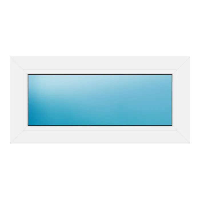 Festverglasung aus Kunststoff 81x39 cm Weiß