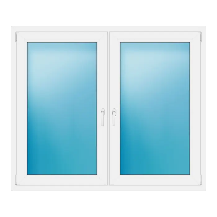 Zweiflügeliges Kunststofffenster 154x130 cm Weiß