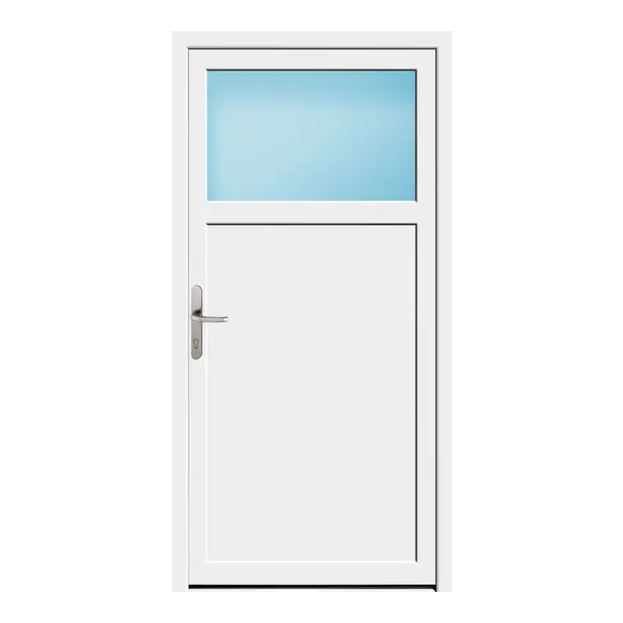 Nebeneingangstür 90x180 cm 1/3 Glas Weiß