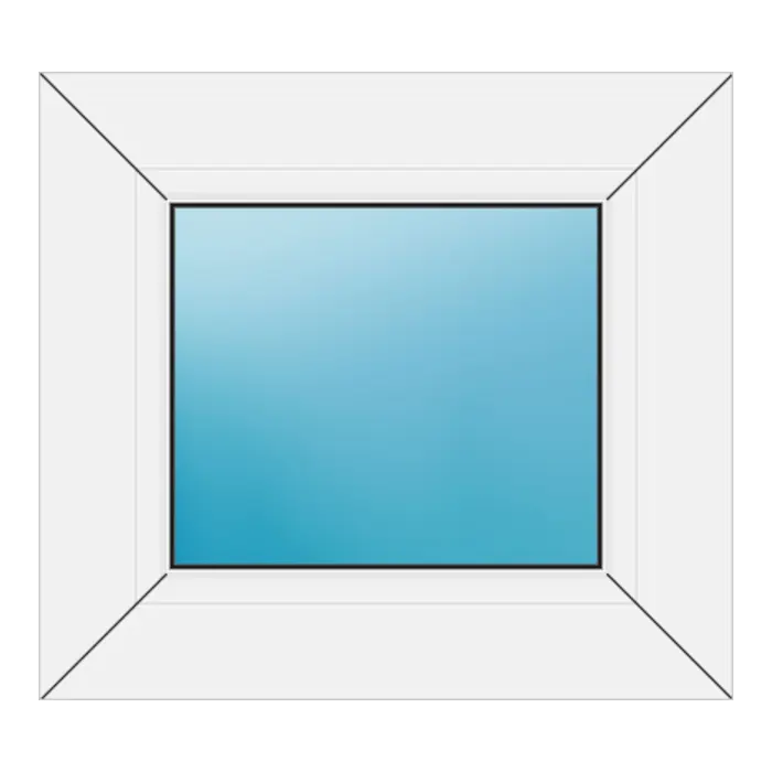 Festverglasung aus Kunststoff 42x38 cm Weiß