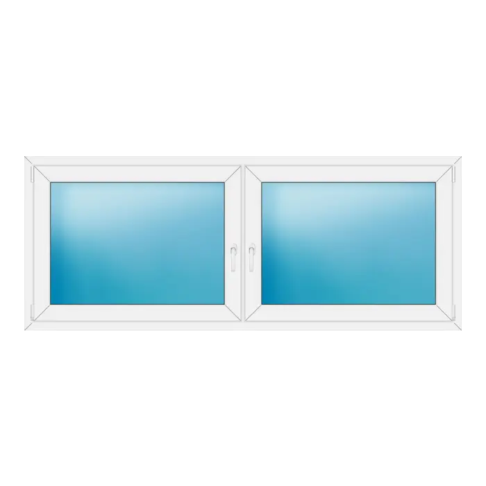 Zweiflügeliges Kunststofffenster 216x86 cm Weiß