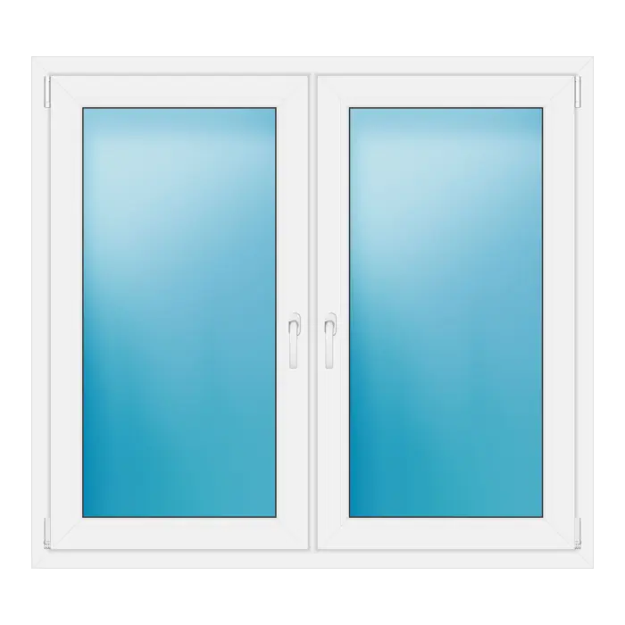 Zweiflügeliges Kunststofffenster 140,5x128 cm Weiß