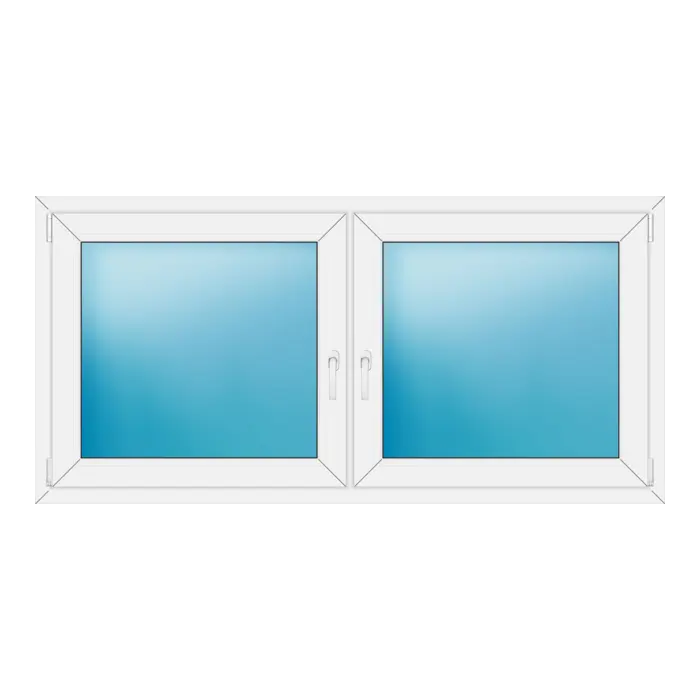 Zweiflügeliges Kunststofffenster 176x86 cm Weiß