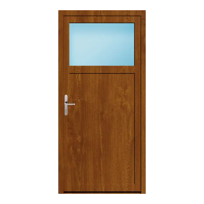 Nebeneingangstür 100x210 cm 1/3 Glas Golden Oak genarbt