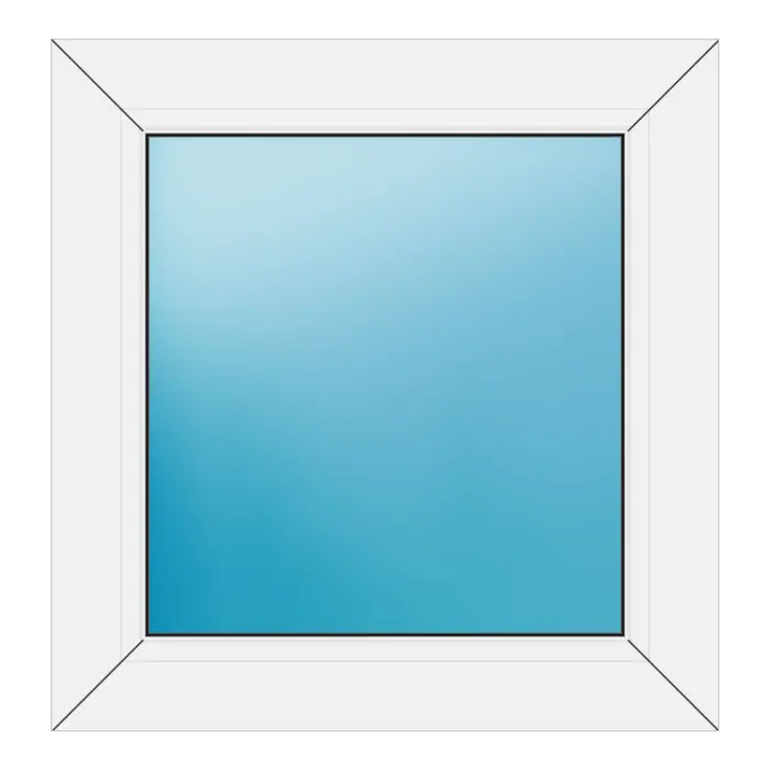 Festverglasung aus Kunststoff 56x58 cm Weiß