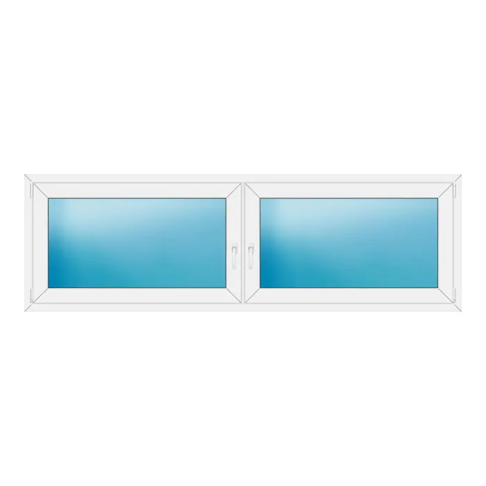 Zweiflügeliges Kunststofffenster 236x74 cm Weiß