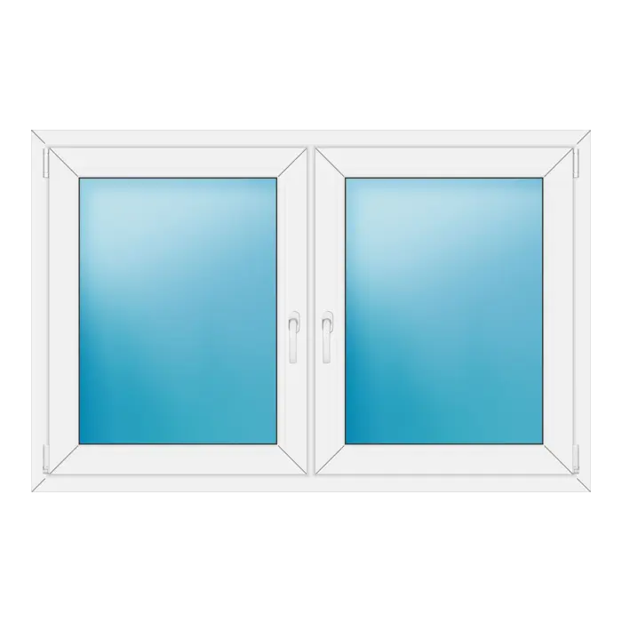 Zweiflügeliges Kunststofffenster 150x97 cm Weiß