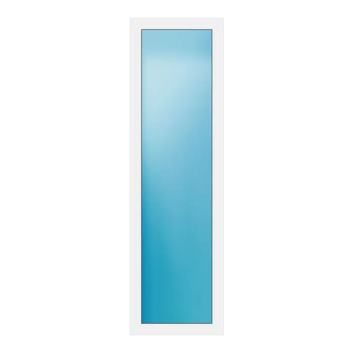 Festverglasung aus Kunststoff 64x216 cm Weiß