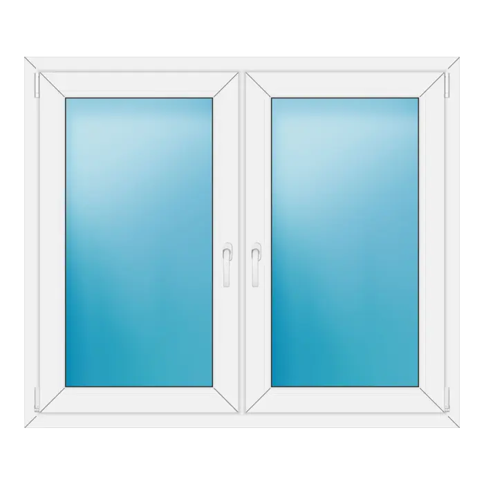 Zweiflügeliges Kunststofffenster 136x116 cm Weiß