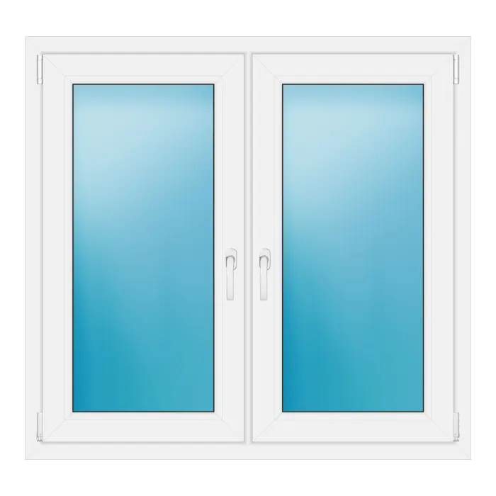Zweiflügeliges Kunststofffenster 119,5x113,5 cm Weiß