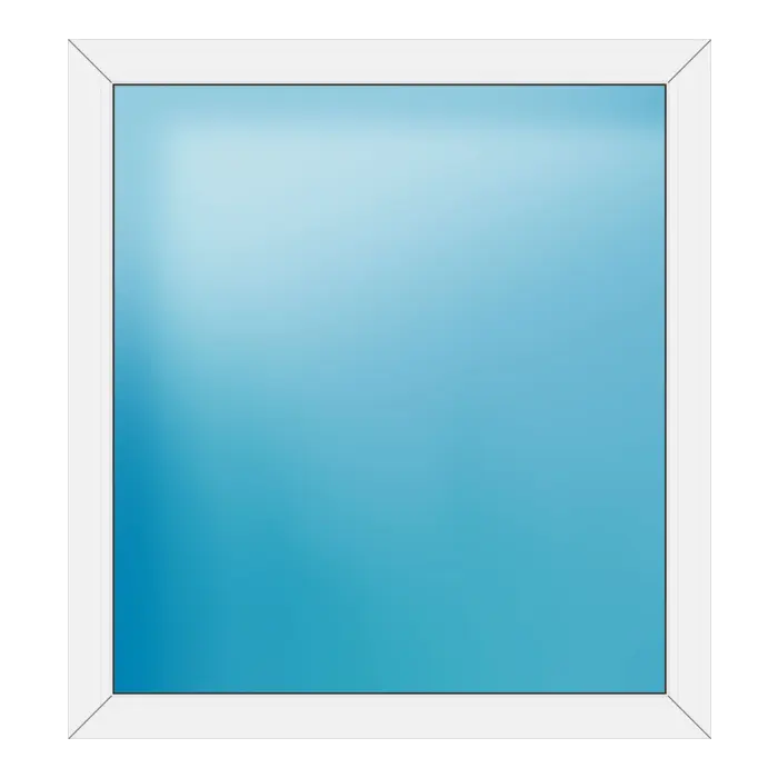 Festverglasung aus Kunststoff 114x124 cm Weiß