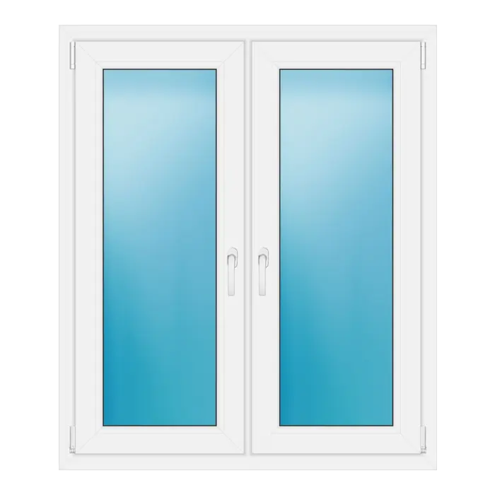 Zweiflügeliges Kunststofffenster 109,5x129 cm Weiß