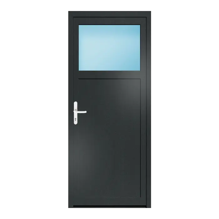 Nebeneingangstür 86x205 cm 1/3 Glas Anthrazitgrau genarbt