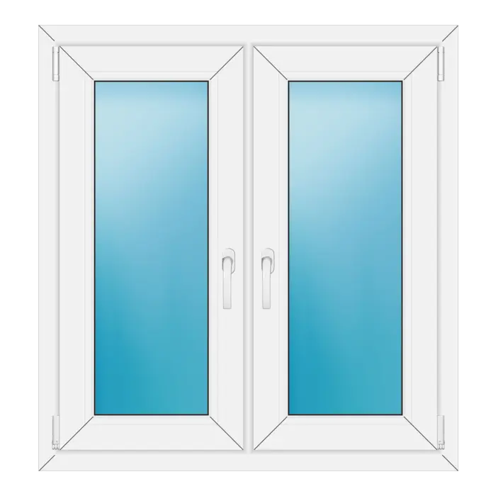 Zweiflügeliges Kunststofffenster 96x102 cm Weiß