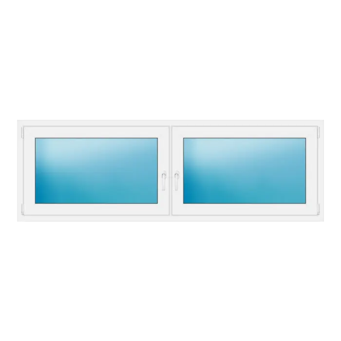 Zweiflügeliges Kunststofffenster 217x72 cm Weiß