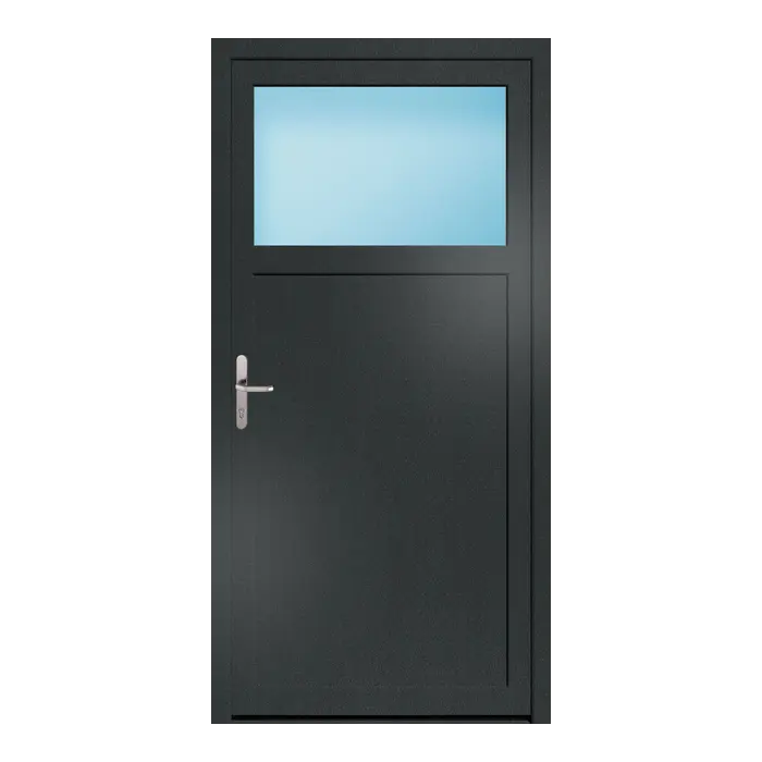 Nebeneingangstür 109x220 cm 1/3 Glas Anthrazit genarbt