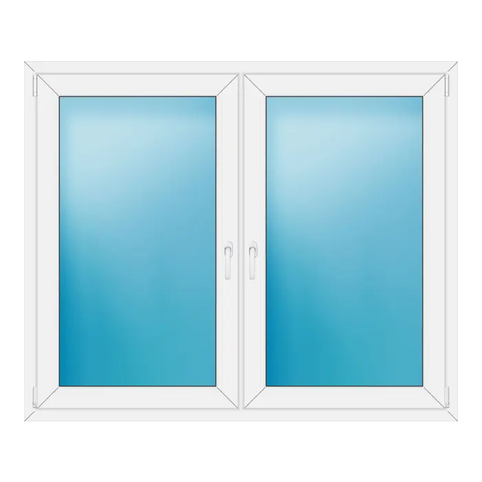 Zweiflügeliges Kunststofffenster 159x132 cm Weiß