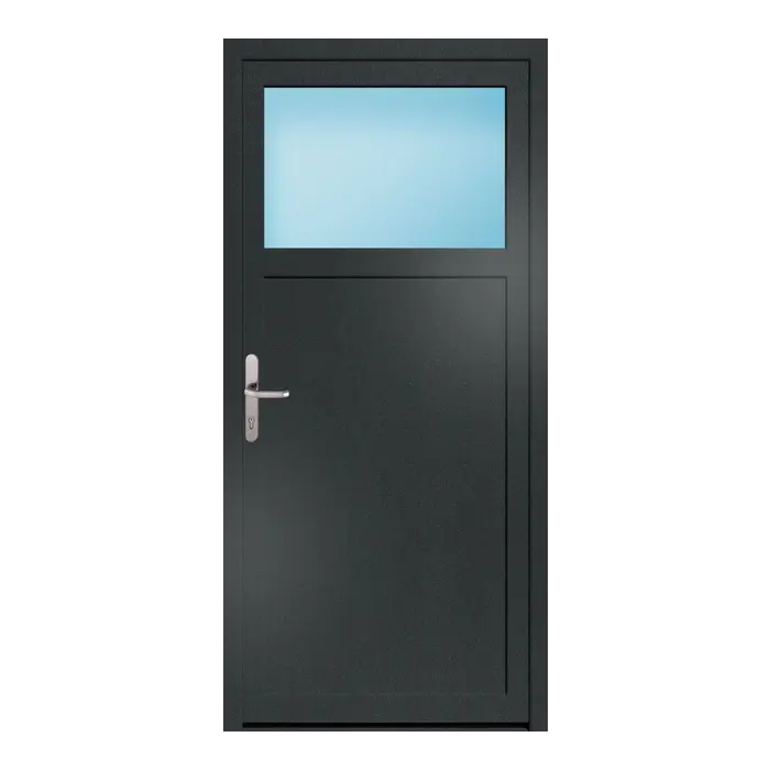 Nebeneingangstür 88x188 cm 1/3 Glas Anthrazit genarbt