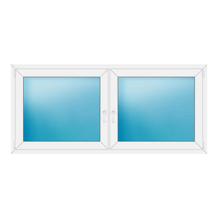 Zweiflügeliges Kunststofffenster 202x92 cm Weiß