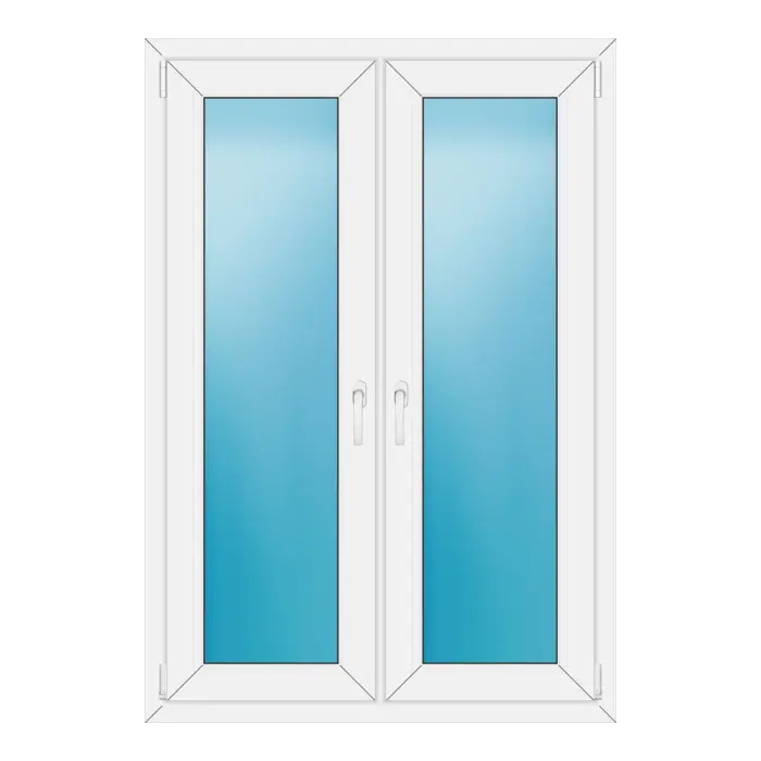 Zweiflügeliges Kunststofffenster 102x148 cm Weiß