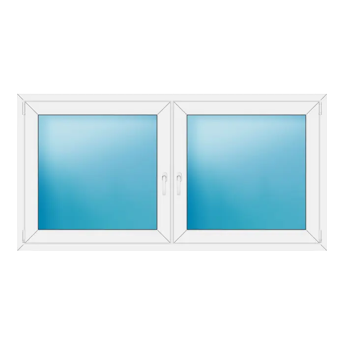Zweiflügeliges Kunststofffenster 190x96 cm Weiß