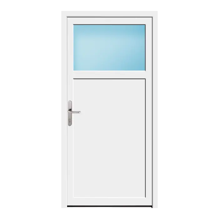 Nebeneingangstür 90x184 cm 1/3 Glas Weiß