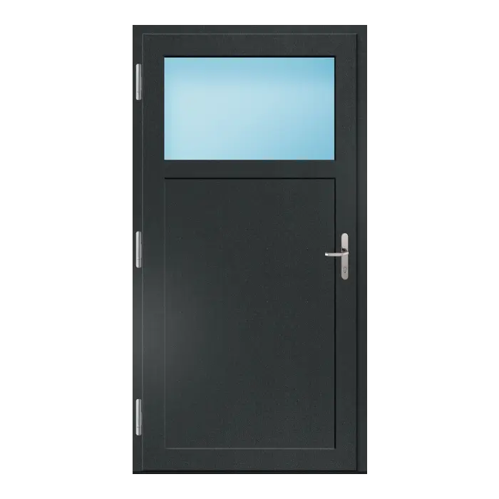 Nebeneingangstür 120x230 cm 1/3 Glas Anthrazit genarbt