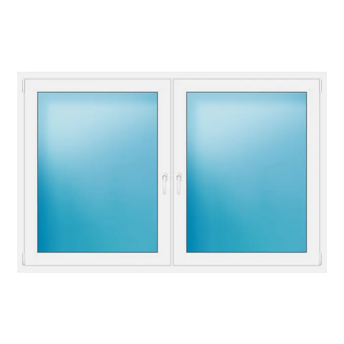 Zweiflügeliges Kunststofffenster 195,5x127 cm Weiß