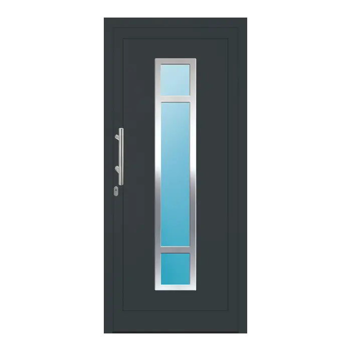 Haustür Aluminium 100x220 cm Prezo Top 01 Anthrazitgrau RAL 7016