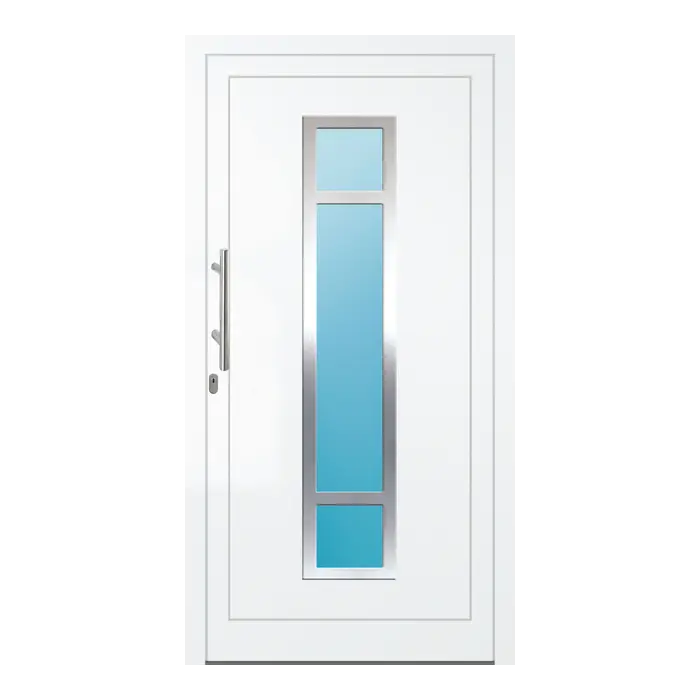 Haustür Aluminium 107,5x205,5 cm Prezo Top 01 Verkehrsweiß RAL 9016