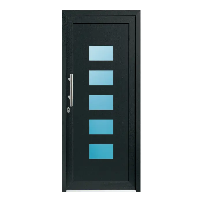 Haustür Kunststoff 96x222 cm Merkur Anthrazit-Grau genarbt