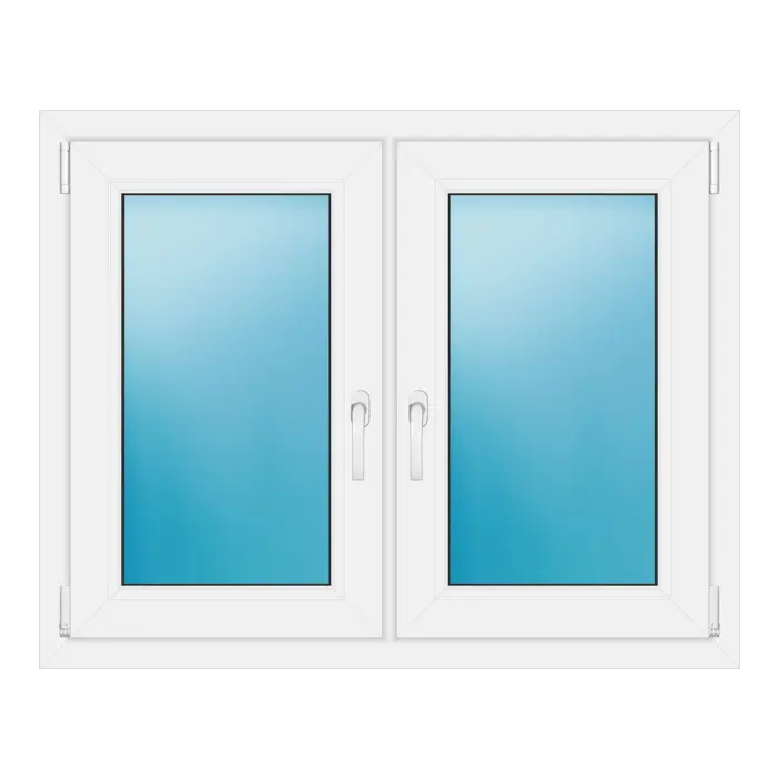 Zweiflügeliges Kunststofffenster 108x86 cm Weiß
