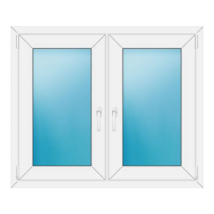 Zweiflügeliges Kunststofffenster 112x94 cm Weiß