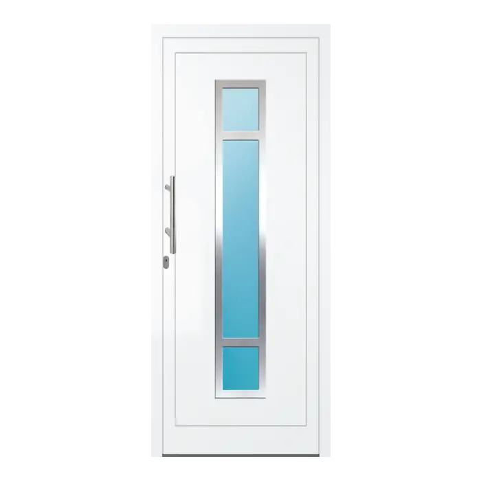 Haustür Aluminium 91x220 cm Prezo Top 01 Verkehrsweiß RAL 9016