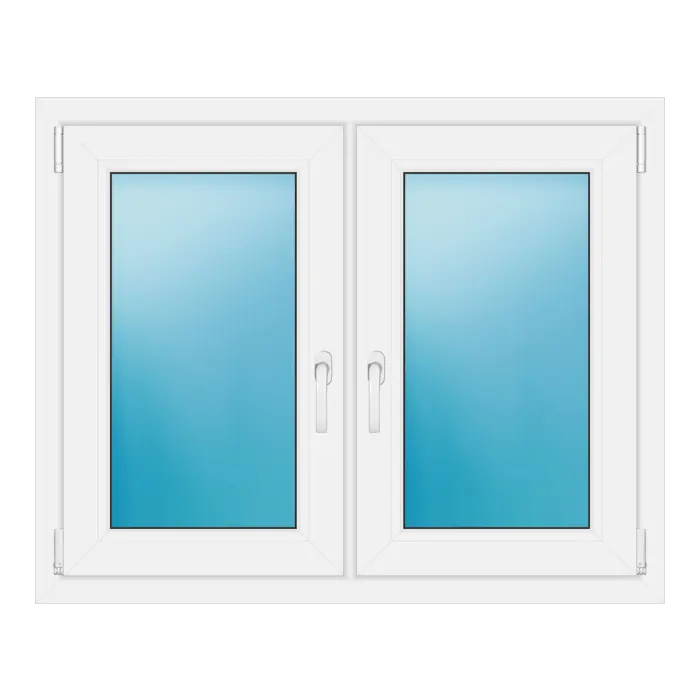 Zweiflügeliges Kunststofffenster 107x86 cm Weiß
