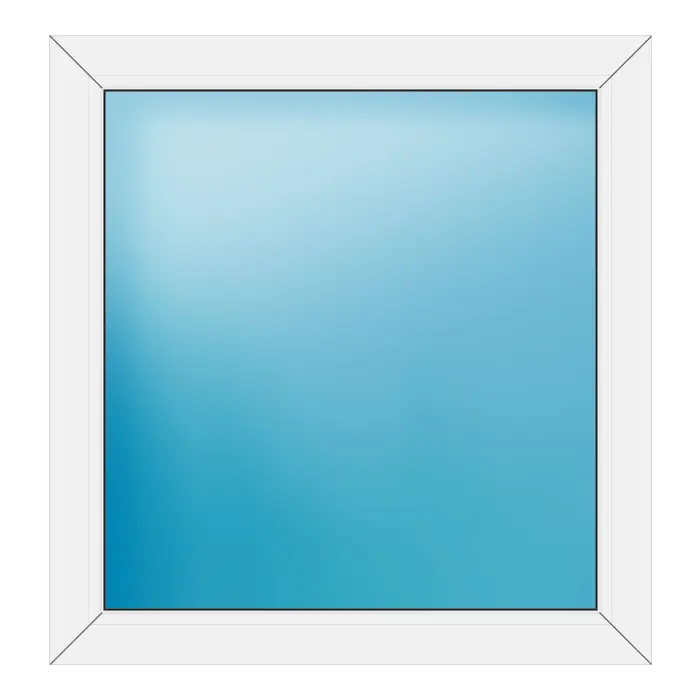 Festverglasung aus Kunststoff 88x92 cm Weiß