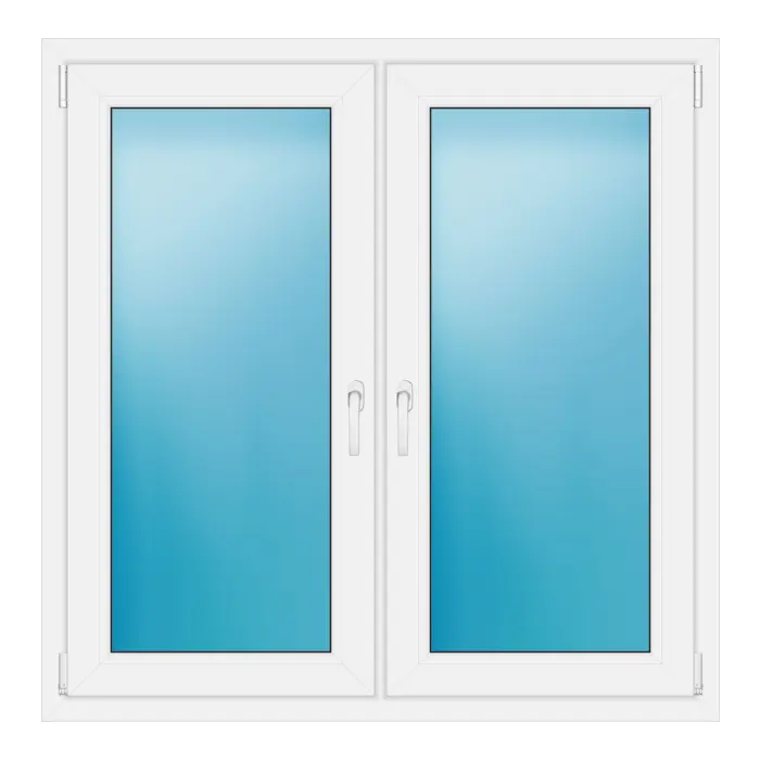 Zweiflügeliges Kunststofffenster 125x126 cm Weiß
